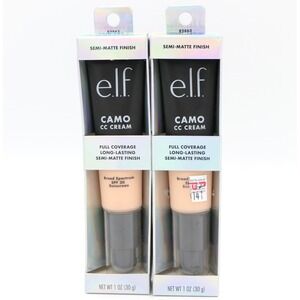 elf Camo CC Cream Fair 125 C Full Coverage Semi-Matte SPF 30 2 Pack 01/27+